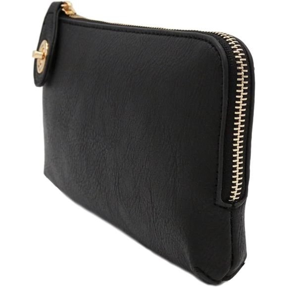 Women's Small Crossbody Bag Wristlet Clutch black - Picture 3 of 6